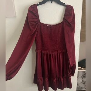 Better Be Burgundy Long Sleeve Dress